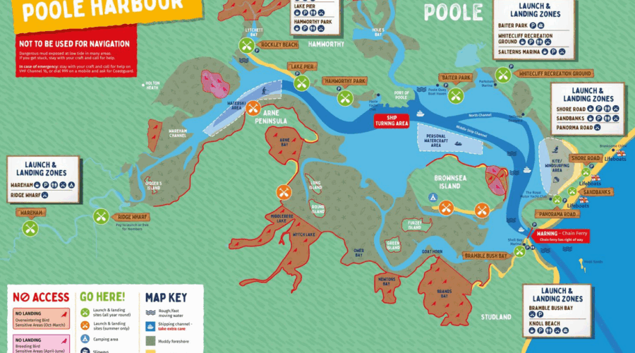The Poole Harbour paddle power map