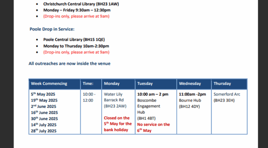 Citizens Advice Bournemouth, Christchurch & Poole Announces Drop-in Service Schedule